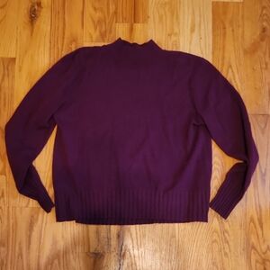 J. Crew Women's Rich Purple Turtleneck 100% Cashmere Sweater